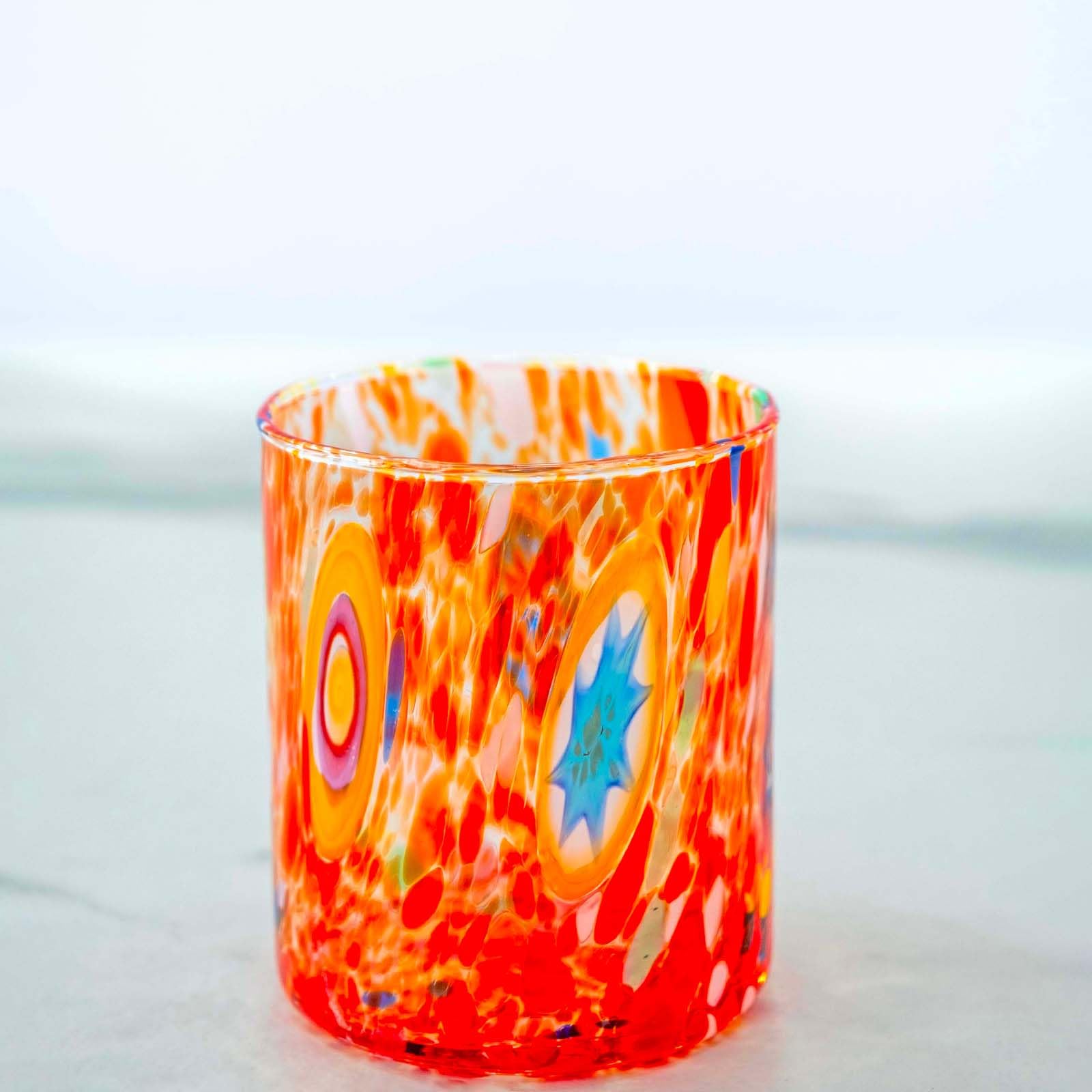 MurArt Vasos de Murano, juego de 6 vasos de 300 ml, colección Tower, de vidrio soplado a mano de elaboración artesanal Made in Italy