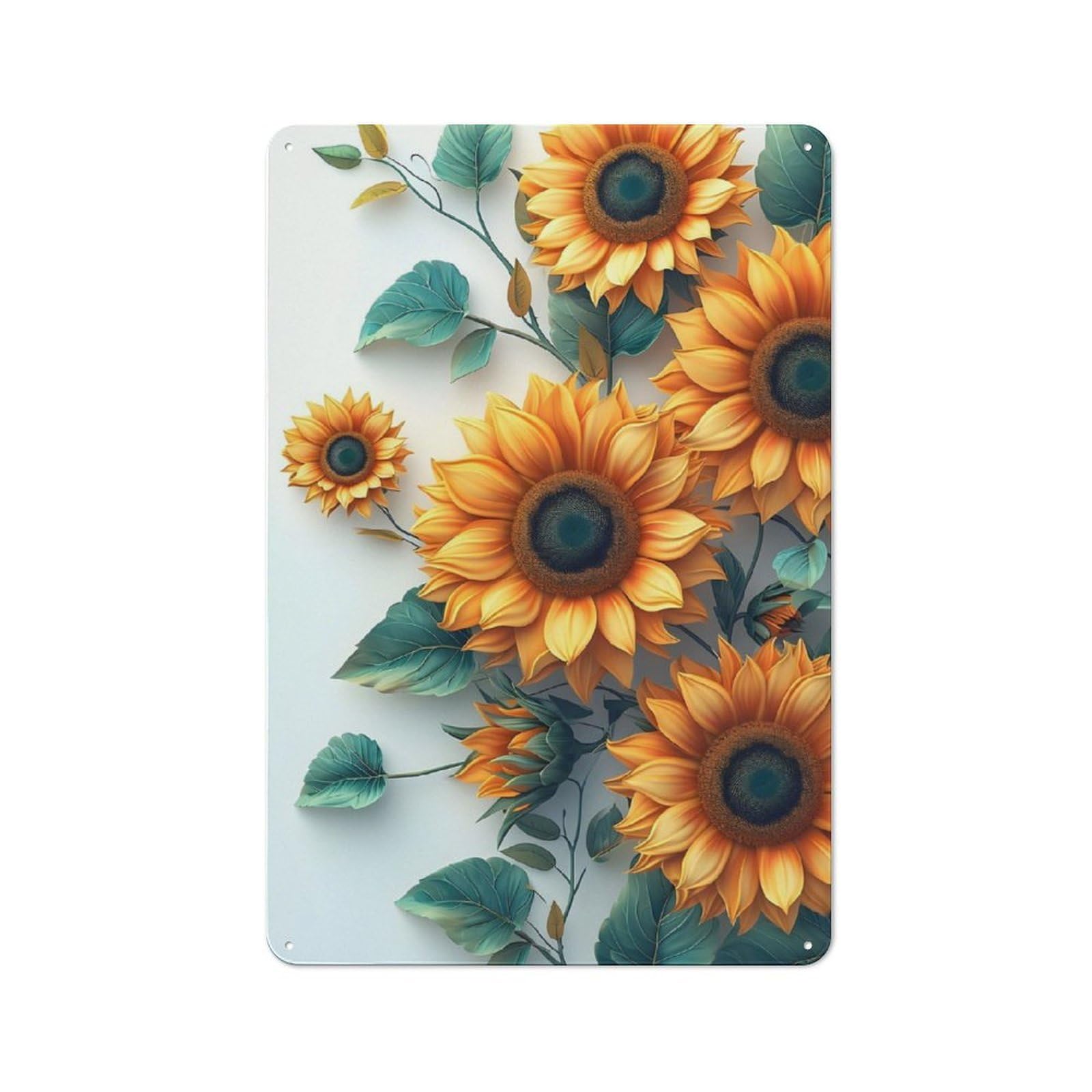 Sunflower Rustic Metal Sign 30x20cm, Country Vintage Country Wall Plaque for Cottage, Kitchen, Hallway Or Breakfast Nook