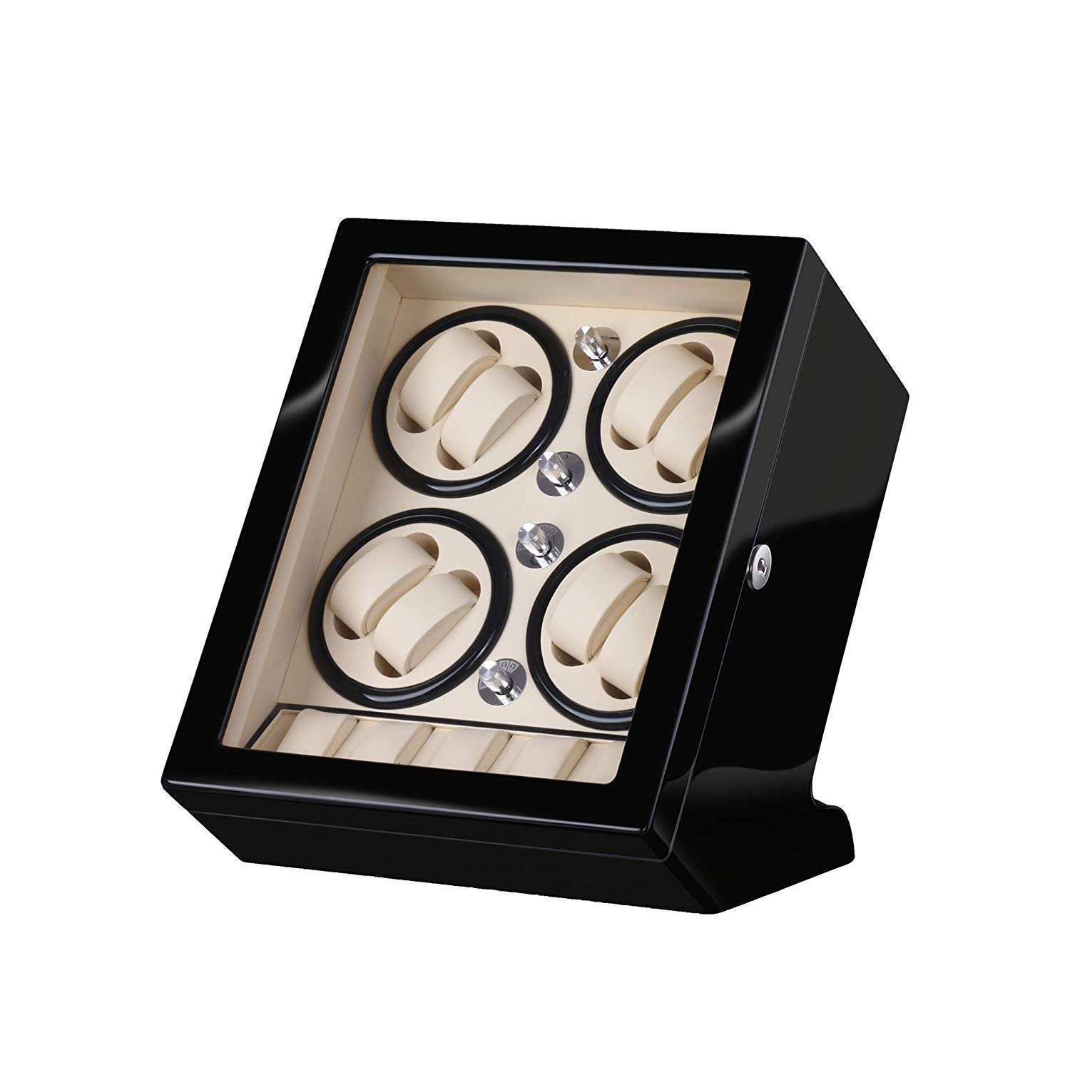 SBCGFY Watch Winders, 8+5 Automatic Watch Winder Box Black, Battery Silent Watches Cases Watches Boxes Winders Display Storage,