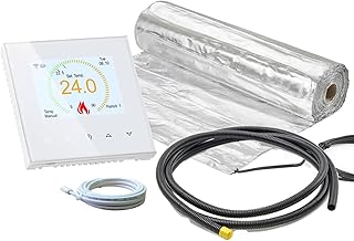 Komplett-Set elektrische Fußbodenheizung AluPro 140 für Laminat/Klickvinyl mit Thermostat RT-70 Wlan Tuya/Smart Life (1 m² - 0,5 x 2 m)