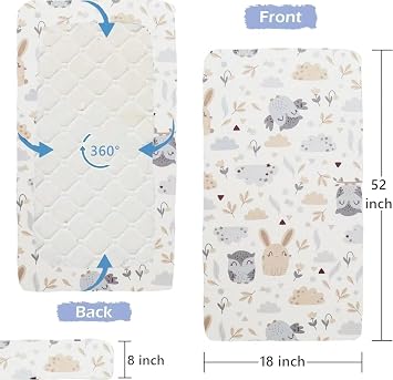 2 Pack Crib Sheets for Boys, Girls - Fitted Crib Sheet, Baby Crib Sheets