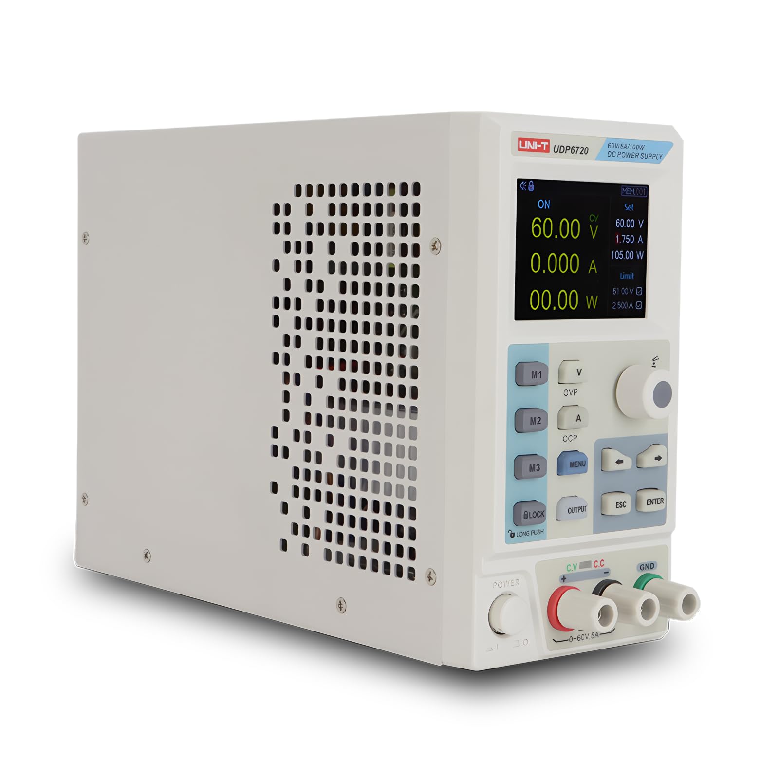 Fuente de alimentación conmutable DC programable serie UNI-T UDP6700 – Salida amplia 0-80V/0-30A, 360W con compensación remota y control SCPI (UDP6723 360W 40V30A)