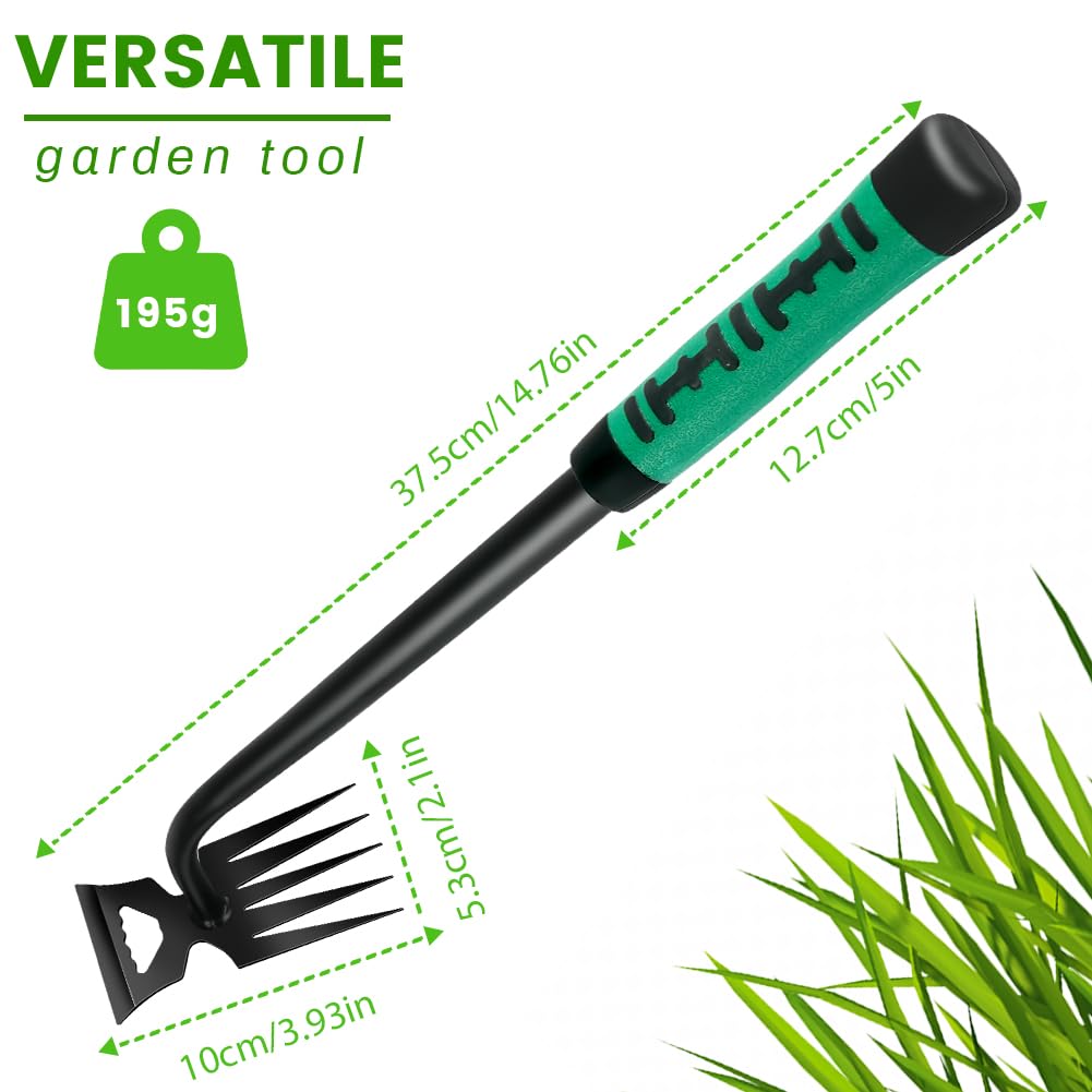 OFFCUP Extractor Malas Hierbas, Desbrozadora Manual 5 Dientes, 1pcs Desmalezador, Herramientas para Eliminar Malas Hierbas Jardineria para Césped, Terrazas y Patios — view 2