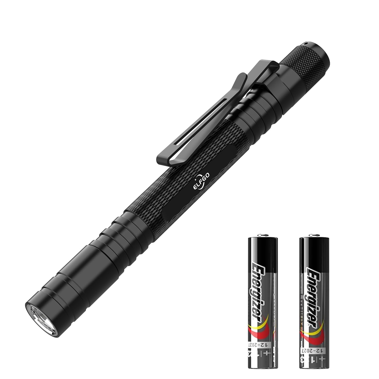 ELFGO LED Pen Light, Zoomable Penlight Flashlight with 2*AAA, 270 Lumens Pocket Size Clip Pen Flashlight Small Mini Handheld Slim Flash Light for