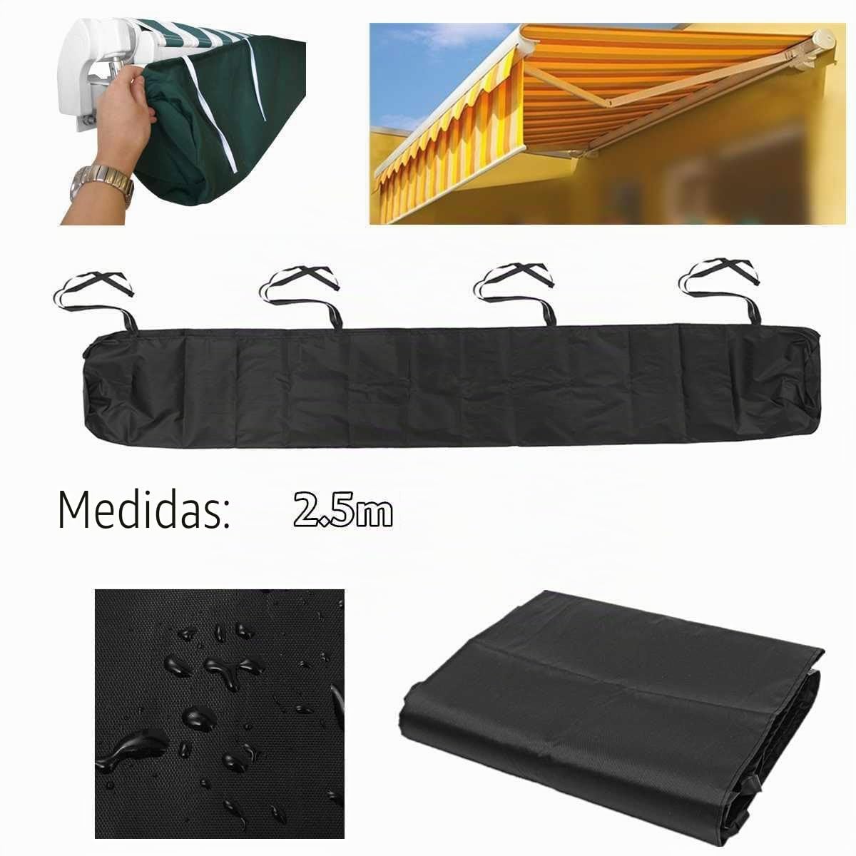 NUZAMAS Toldo protector para terraza, toldo de terraza, bolsa de almacenamiento, resistente al polvo, impermeable, cubierta de toldo de repuesto, protección contra el polvo para jardín, terraza