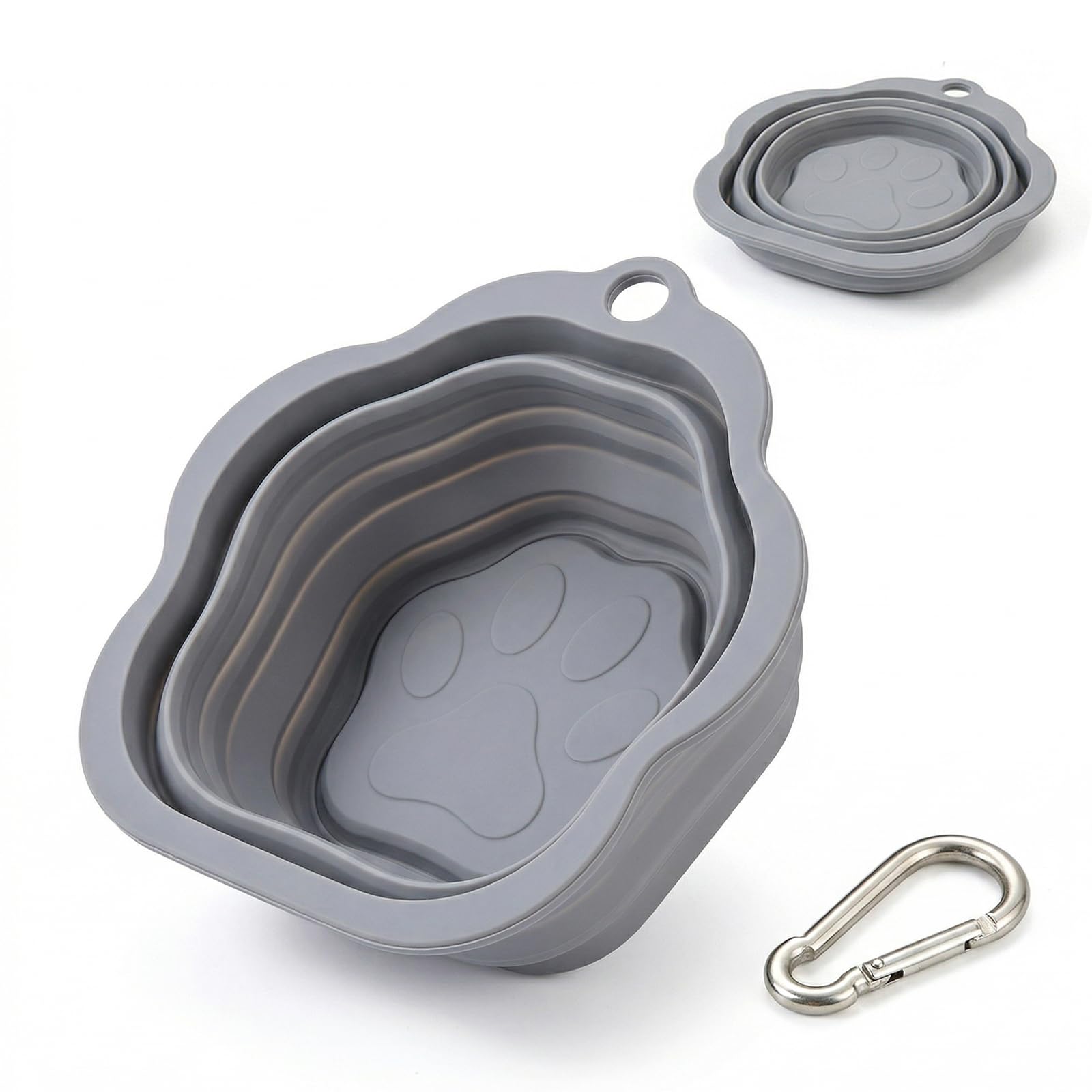 Cuenco Plegable para Perro，Forma de Flor，Gran Capacidad，Grande 800 ml Cuenco de Silicona Premium para Perros y Gatos，Cuenco de Viaje Resistente para Camping al Aire Libre Senderismo