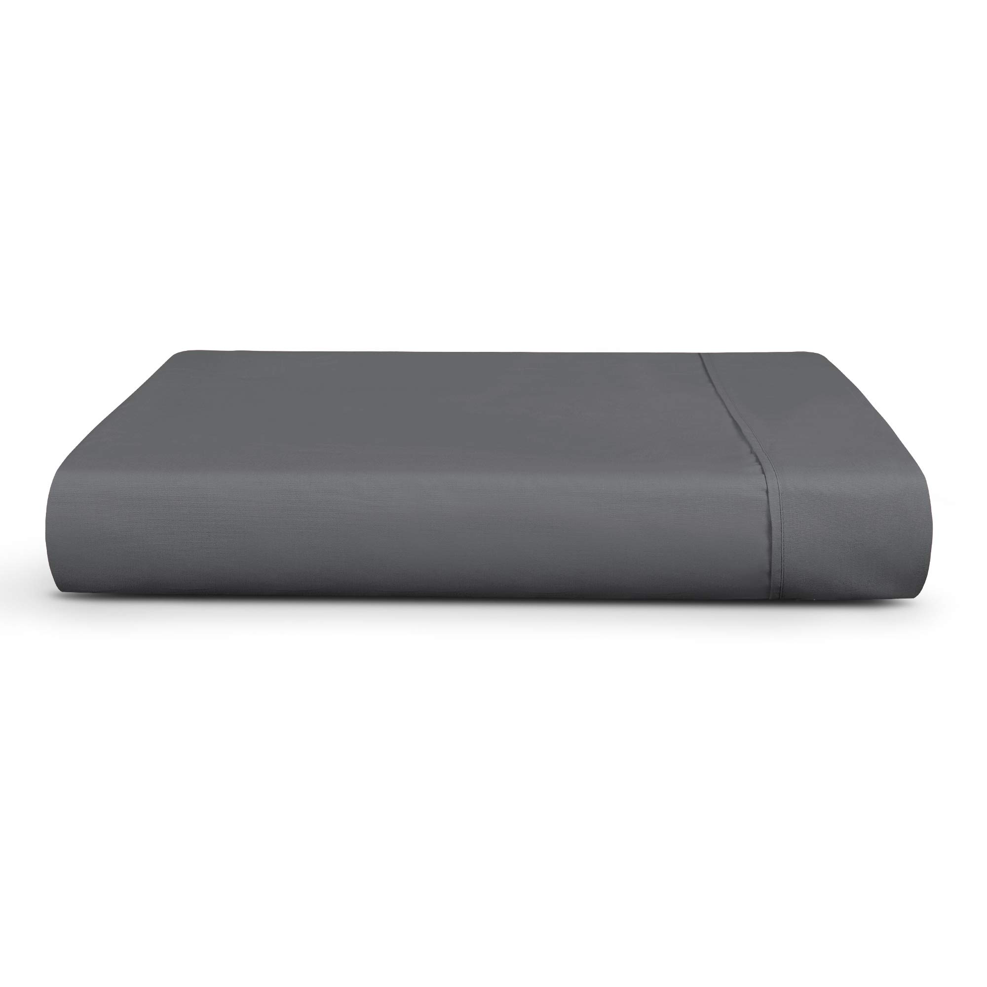 400 Thread Count 100% Cotton Frost Grey Twin Size Sateen Weave Flat Sheets Highly Breathable, Easy Care, Premium Soft Silky,Oeko Tex Certified