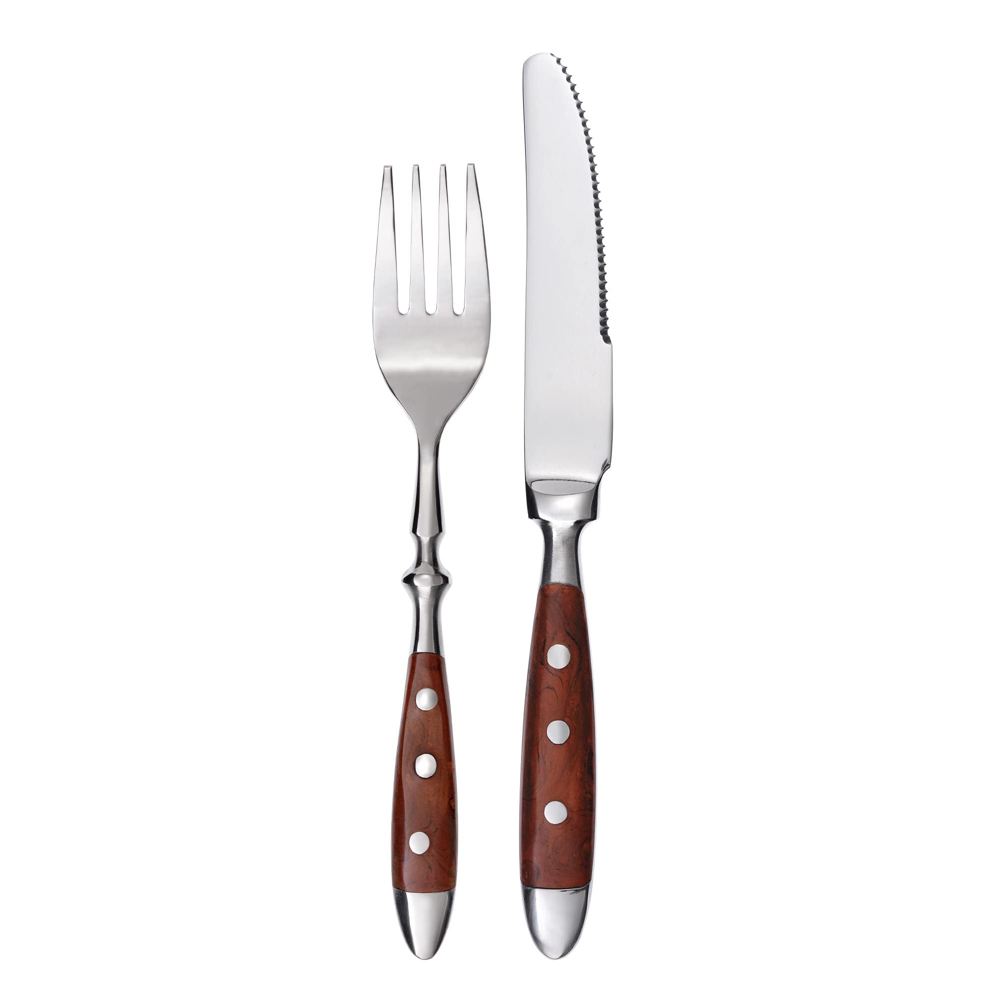 GRÄWE Set di posate da dessert Norimberga, 12 pezzi, 6 persone, in acciaio inox, manici marroni