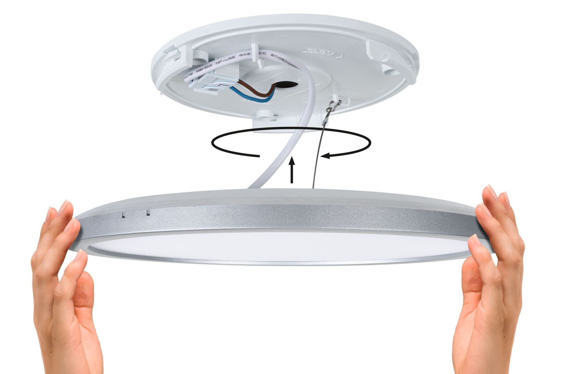 Paulmann 71028 Panel LED Atria Shine plafón con Backlight redondo IP44 16W 1600lm 293mm acabado madera plástico 3000K blanco cálido luminaria de baño