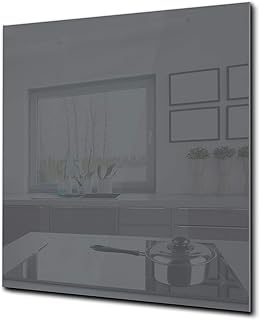 Arte murale stampata su vetro temperato – Paraschizzi in vetro da cucina BS26B Serie di colori:Grigio scuro