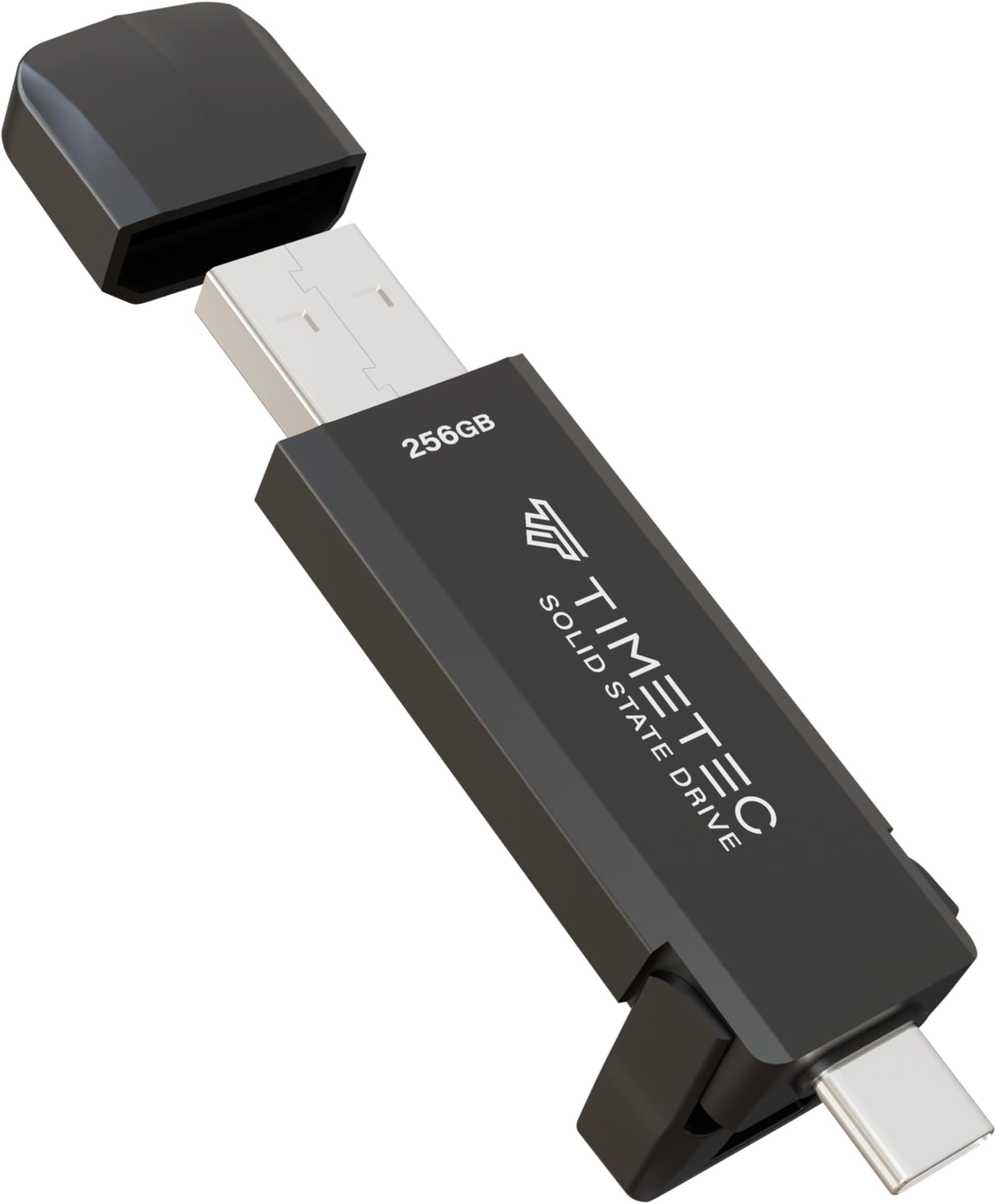 Timetec 256GB Pro Portable USB 3.2 Gen 2 Type-C/Type-A SSD Read Speed 1000MB/s Solid State Drive Stick for iPhone 15/Android/Tablet/Windows/Mac