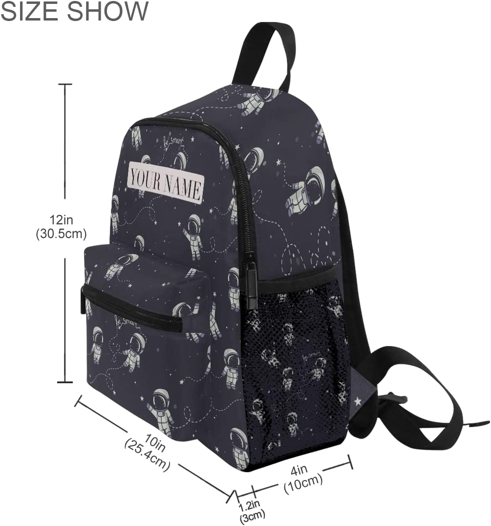 OREZI Custom Todder Backpack Personalized Name Text Kid's Backpack Astronauts Constellations and Planets in Space Preschool Kindergarten Book Bag Practical and Durable Daycare Bag for Travel,Toys