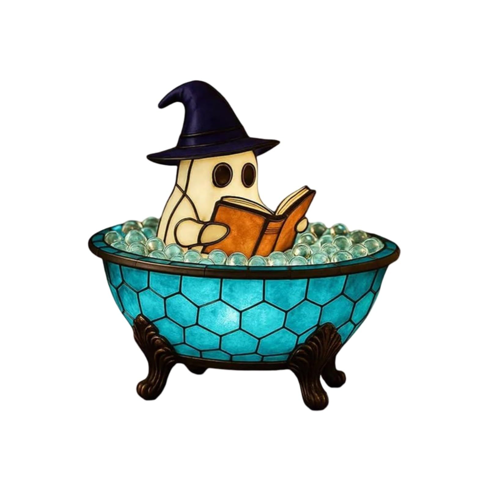 Ghost Bubble Bath Lamp, Halloween Ghost Night Light, Cute LED Lamp for Bathroom Decor,Color-Changing Mood Light,Ghost-Themed Bathtub Accent Lamp for Halloween Decorations Gifts for Women Girls