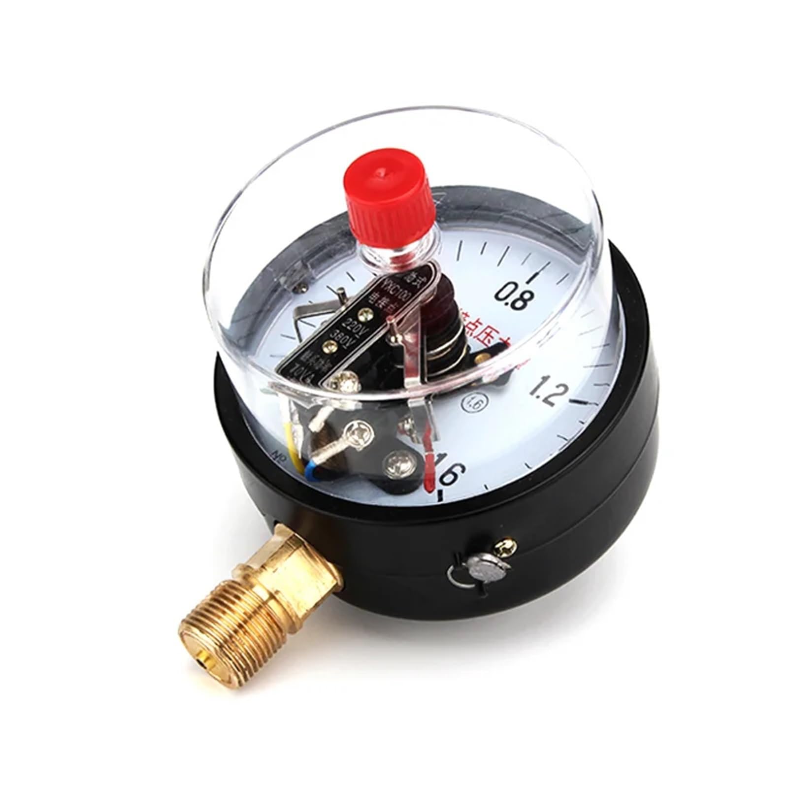 Manómetro de contacto de 100 mm de diámetro, 2 unidades, 0-1,6 MPa, controlador de presión de vacío, interruptor de presión de 10 VA.(0-0.16Mpa)