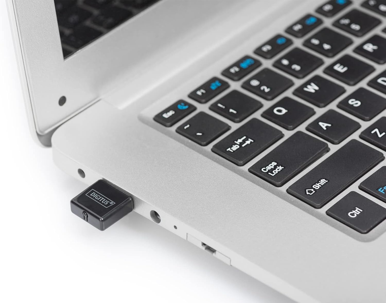 DIGITUS DN-70542 Wireless LAN USB 2.0 Adapter plugged into a laptop USB port