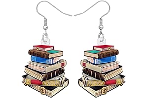 Dangling Novelty Funny Book Pencil Earrings