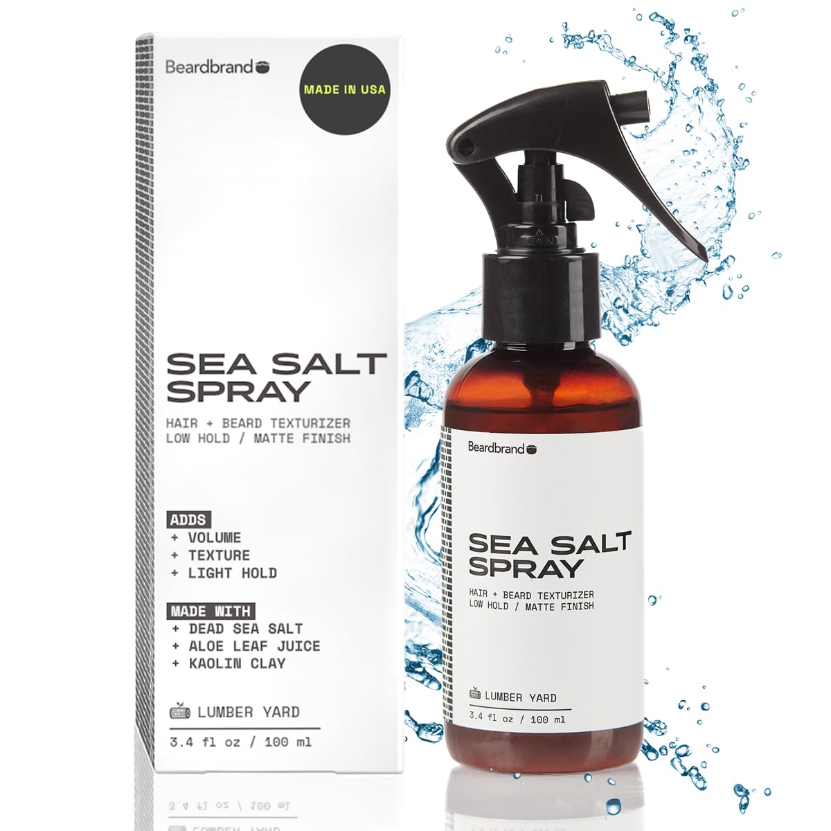 Sea Salt Spray for Men – Hair Texture Spray Adds Instant Volume, For Lightweight Natural Textured Look, Lumber Yard Scent, Achieve Effortless Style & All-Day Hold