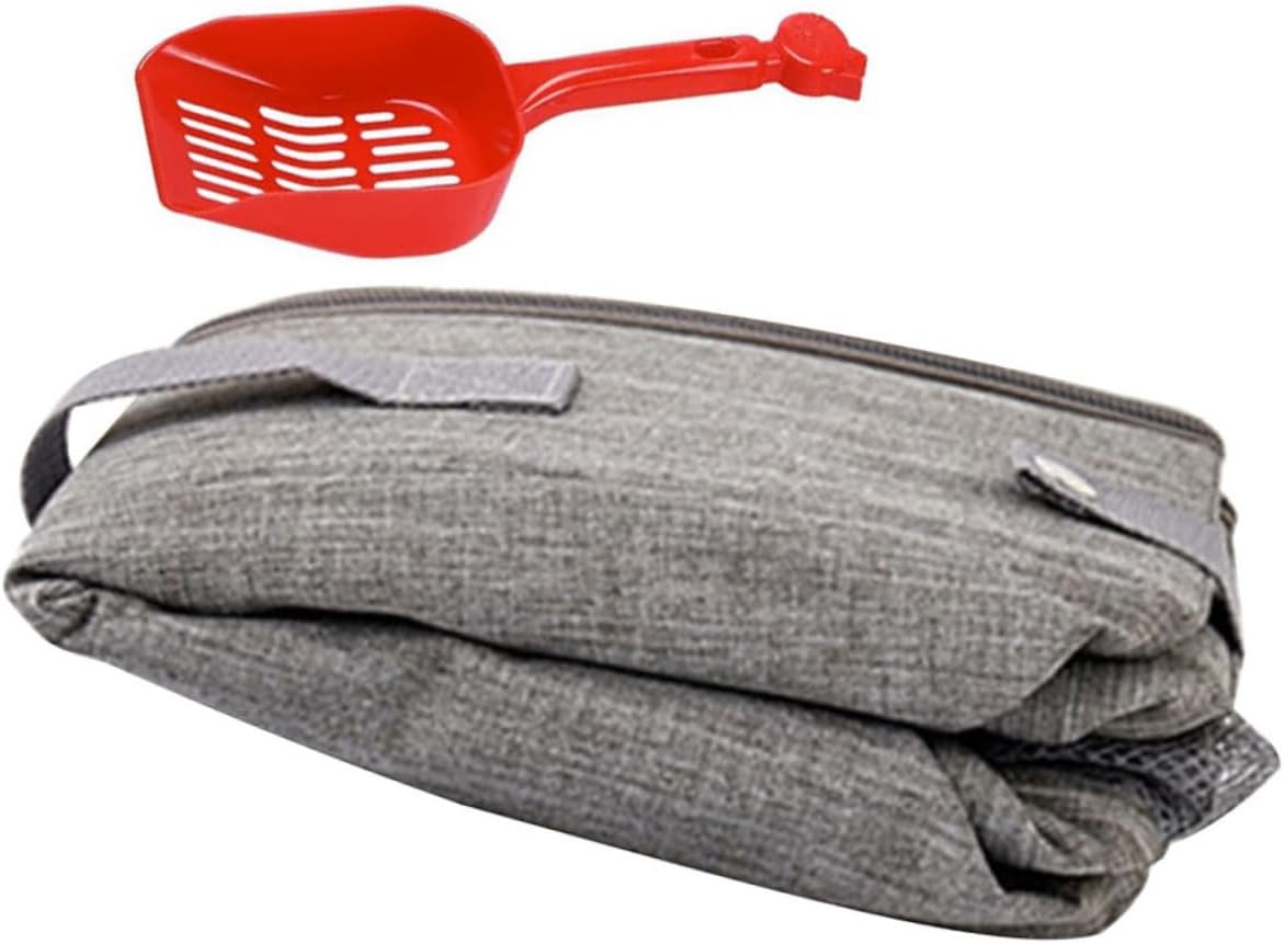 Balacoo Foldable Cat Litter Box with Lid Portable Jumbo Cat Potty for Indoor Outdoor Use Convenient Toilet with Scoop Capacity for Easy Cleaning