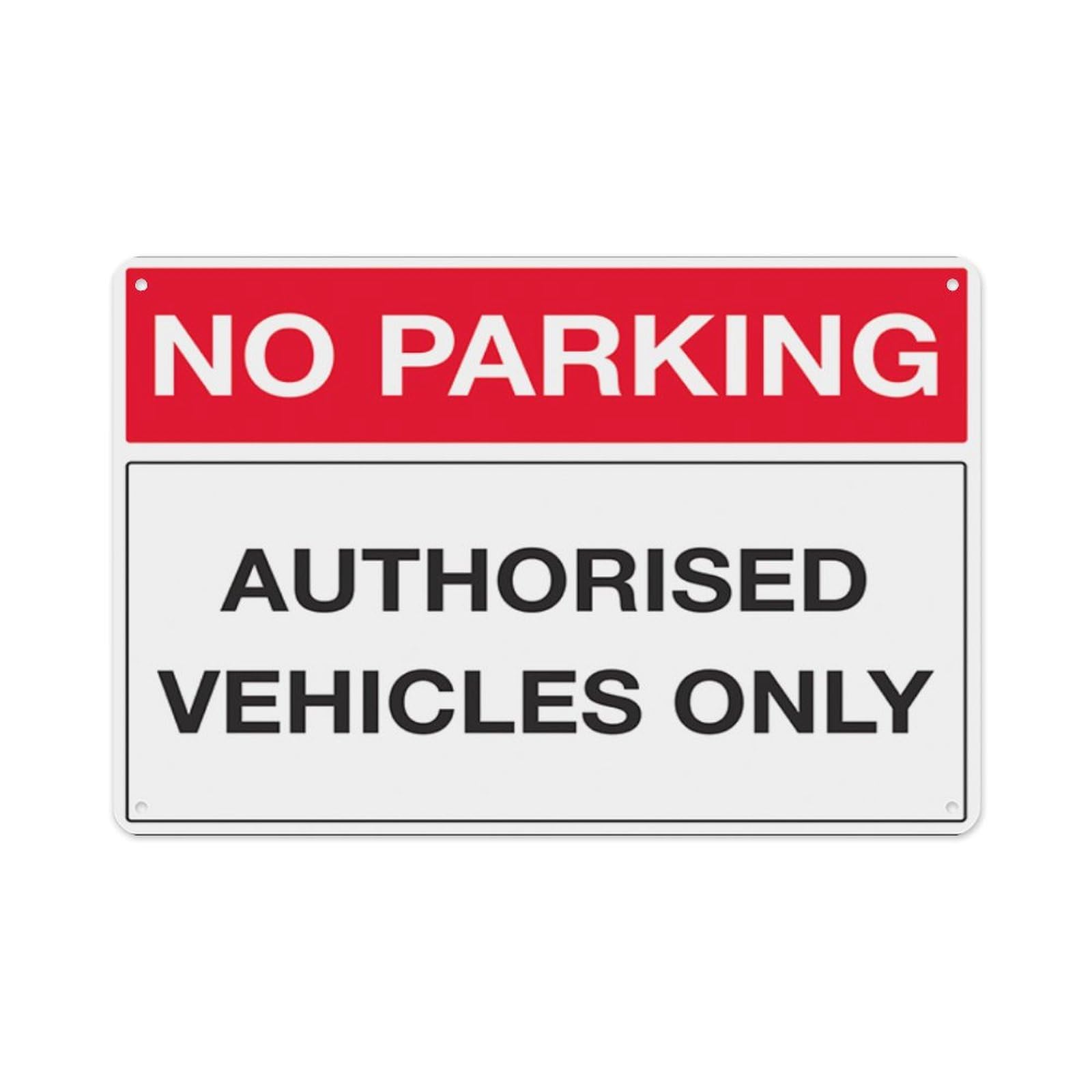 peiyeety No Parking - Authorised Vehicles Only Aluminum Tin Warning Signs For Home Outdoor Garden 8X12 Inches