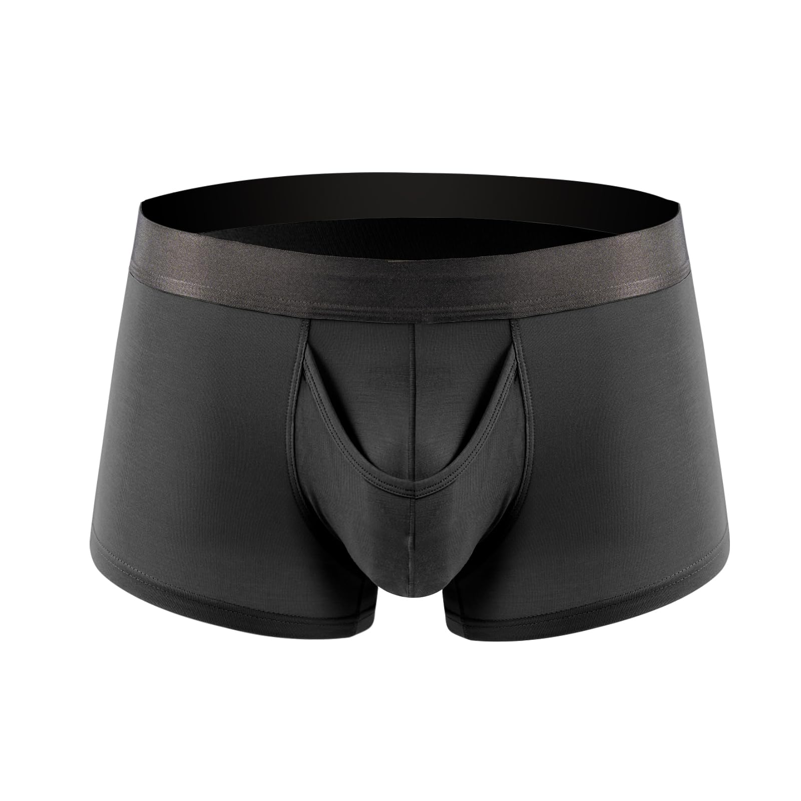 [Amy Coulee] 陰嚢分離型 ボクサーパンツ メンズ 前開き いんのう分離パンツ 通気 吸汗 メンズ 下着 セクシー ビガーパンツ 蒸れない 竹繊維 (Black, 2XL)