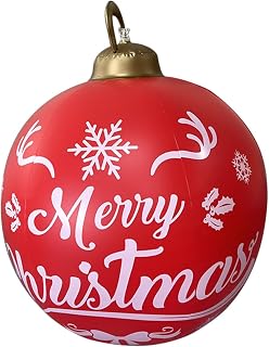 Totority Decorações De Natal Decorações De Natal Decoração De Bola Grande Bola Inflável Decoração De Natal Ao Ar Livre Bolas De Natal Grandes Ornamento De Bola Brinquedo De Pvc Inflável