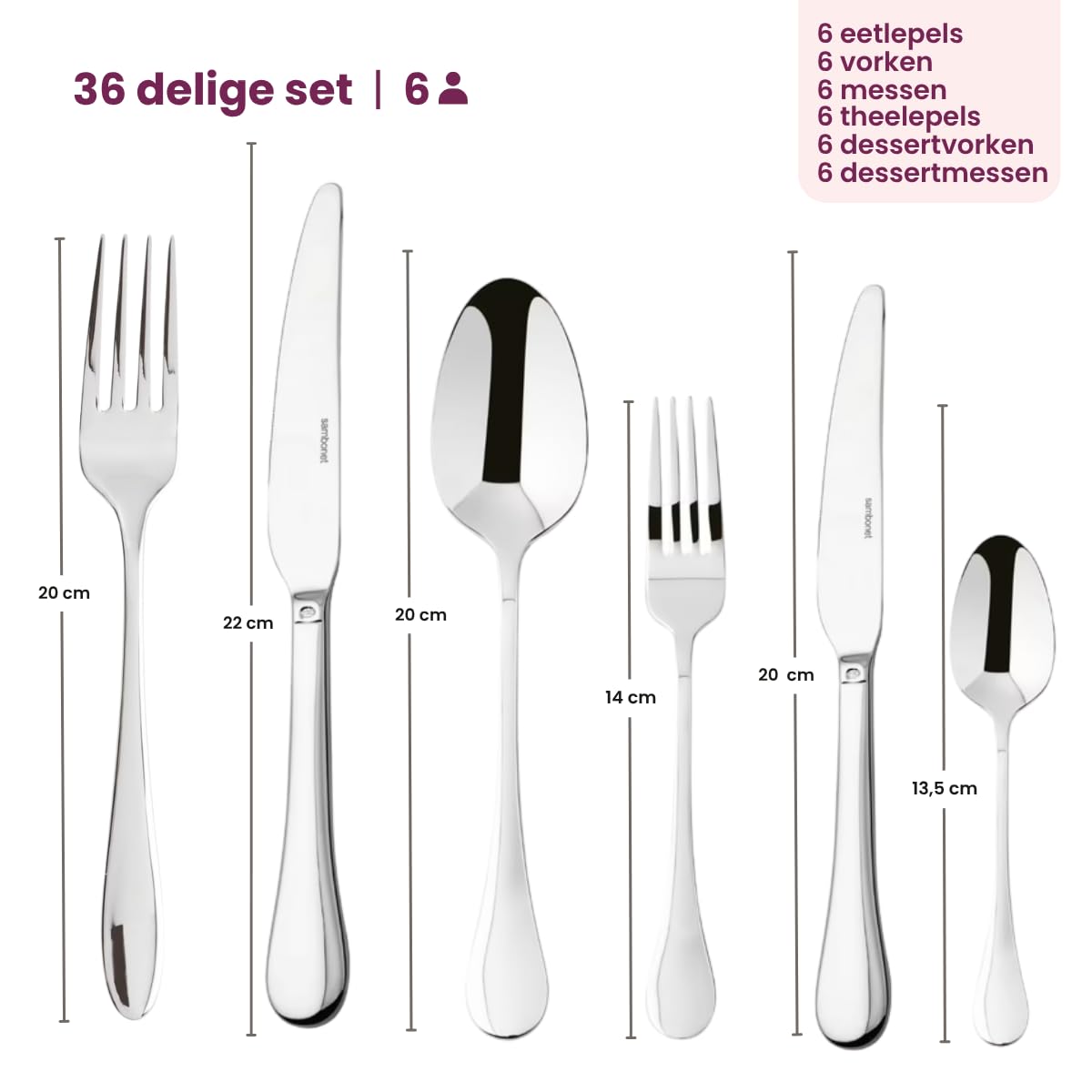 Sambonet Bloom W2404 - Posate, 36 pezzi, acciaio INOX 18/10-52568-83