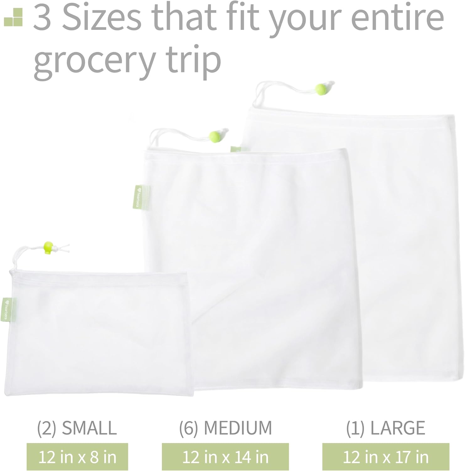 Reusable Mesh Produce Bags with Canvas Tote, 10 Pack Set, Washable, Fruits, Vegetables, Grocery, Farmers Market, kitchen storage, Reusable Produce Mesh Bags with Drawstring image 4