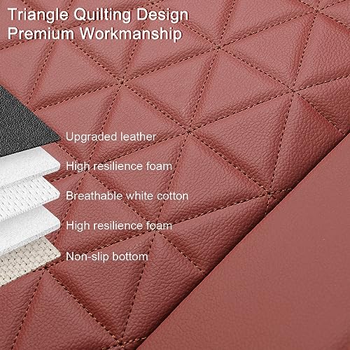 Image of Black Panther 1 Pair Luxury Faux Leather Car Seat Covers Front Bottom Seat Cushion Covers, Anti-Slip and Wrap Around The Bottom, Fit 95% of Vehicles - Burgundy