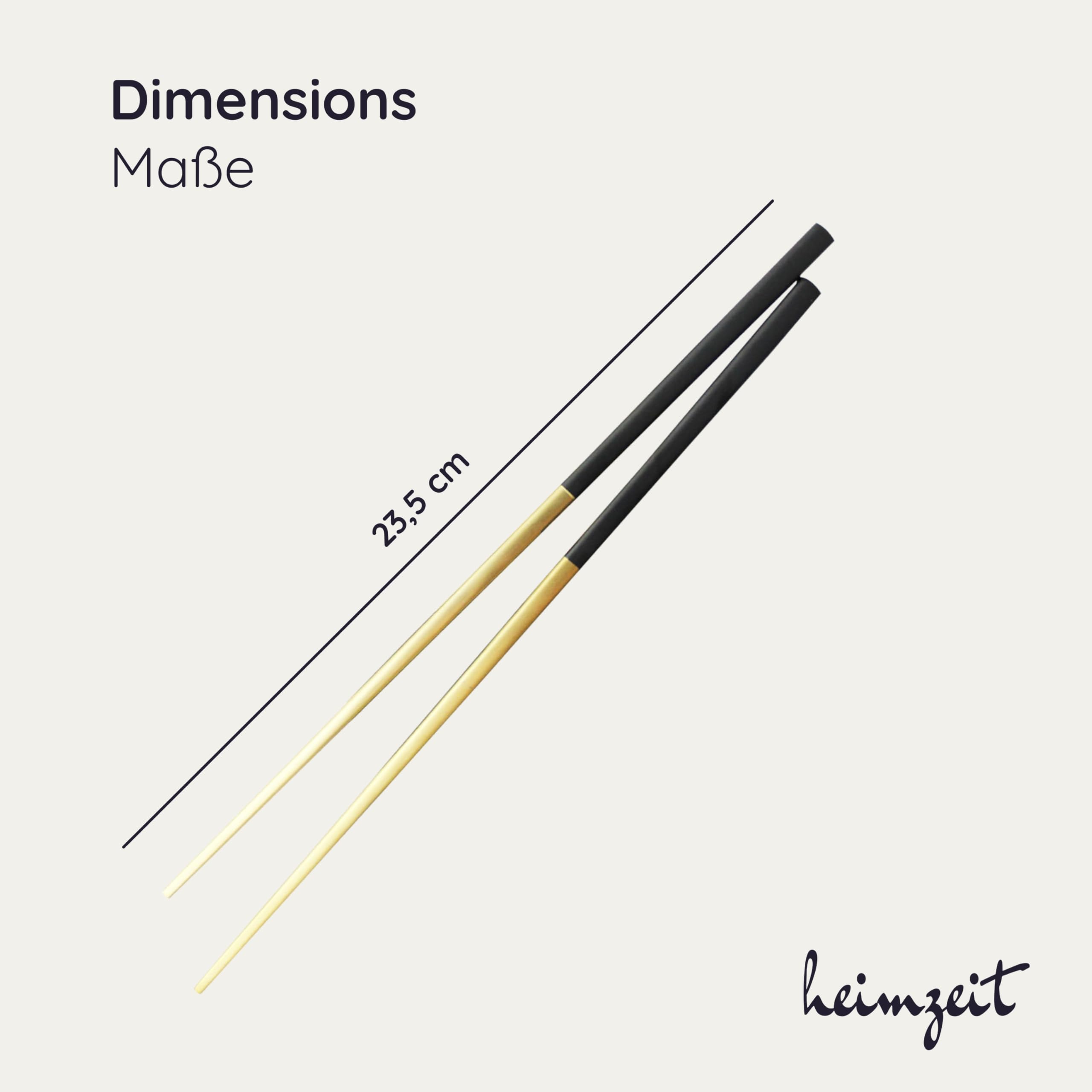 Bacchette Sushi In Acciaio Inox Heimzeit - 5 Paia, Eleganti, Lavabili In Lavastoviglie, Nero - Foto 3