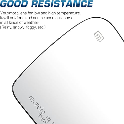 Miniatura 4 de Youxmoto Espejo lateral derecho del pasajero para Jeep Grand Cherokee 2011 2012 2013 2014 2015 2016 2017 2018 espejo lateral con calefacción, con