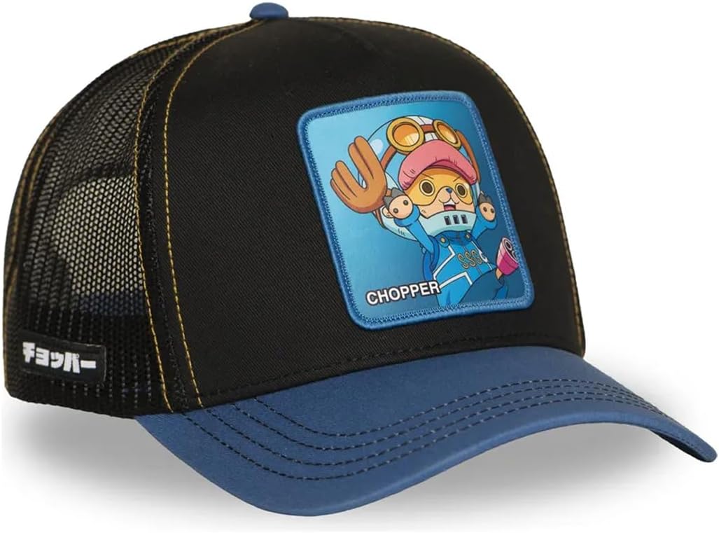 One Piece Trucker Cap - Tony Tony Chopper | Printed Front Patch, Unisex Adult Design, Adjustable Closure, Curved Brim, Flexible Mesh Back Breathable | Cap