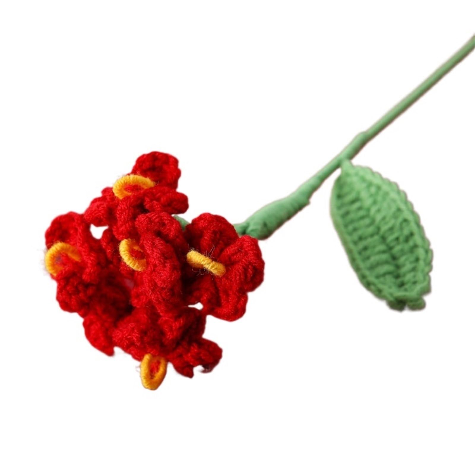 ZHSOAO 2pcs Crochet Flowers Knitted Graduation Bouquet Woven Artificial for Weddings Birthdays(Color5)