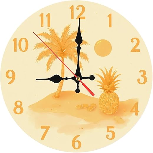 Desert Island Pineapple Wooden Wall Clock 25cm*25cm