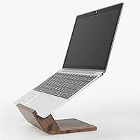 Vista 1 de Wooden Laptop Stand, Ergonomic Computer Stand for Desk, Portable Laptop Riser, Notebook Stand Holder Compatible with MacBook Pro/Air, Dell, HP