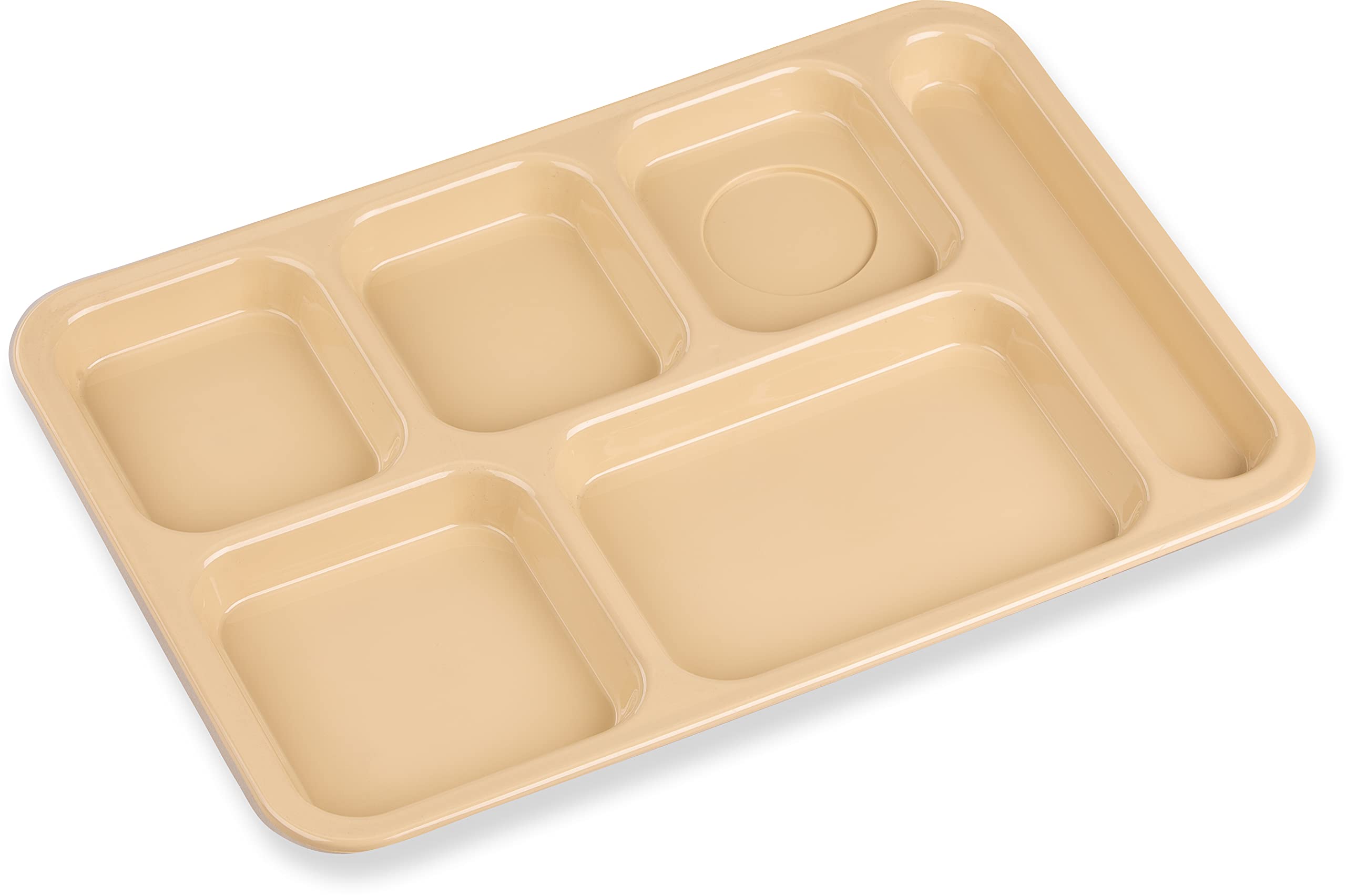 Lot de 24 Plateaux à 6 Compartiments en Plastique ABS pour droitier Marron Clair 36,5 x 25,4 cm