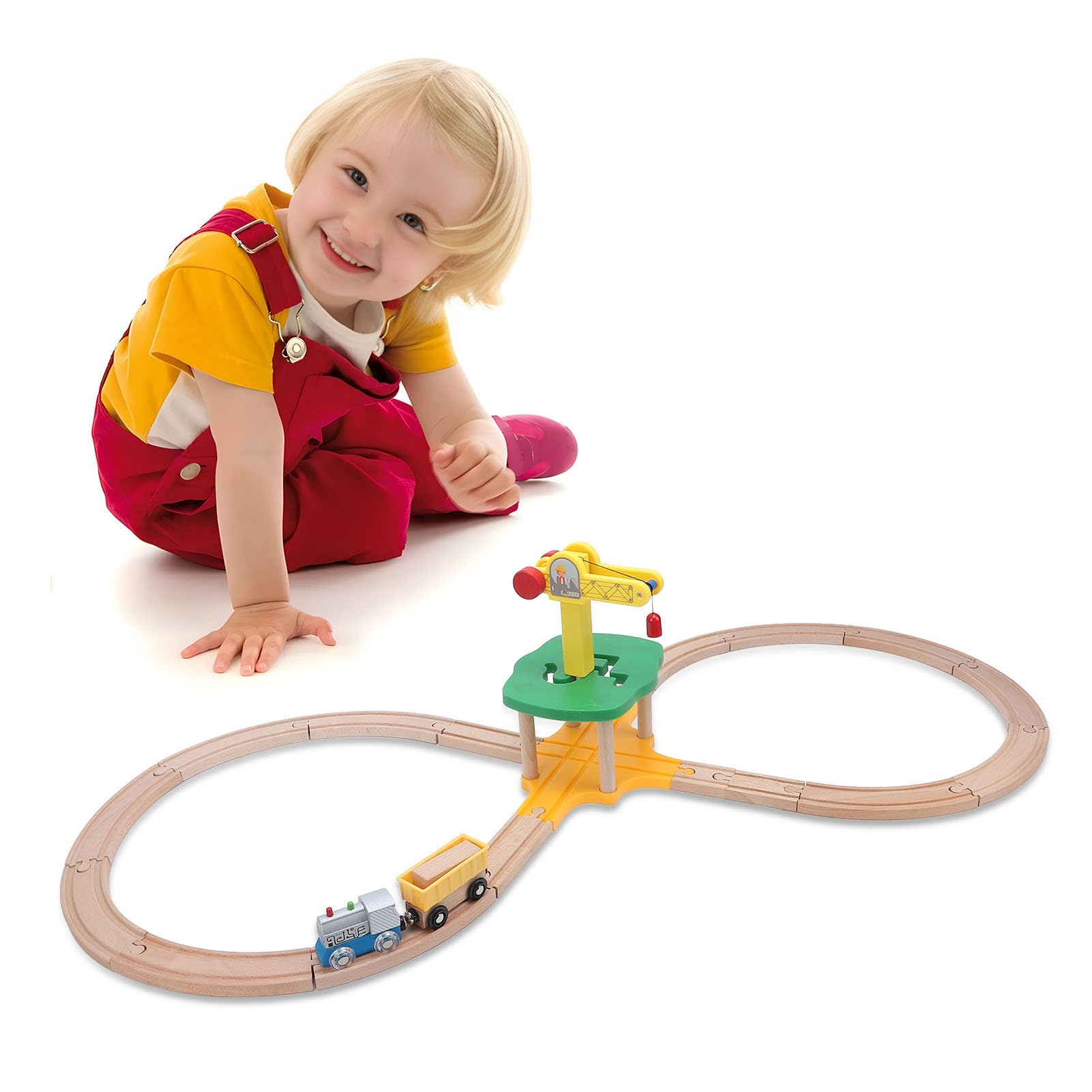 Tangxi Pacchetto di Espansione Binari Ferroviari in Legno Premium con Blocchi Educativi per L'apprendimento Pratico, Ideale per il Gioco Fantasioso dei Bambini, Legno di Faggio + ABS, 2 Set di Binari
