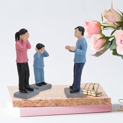 Miniatura 3 de Kisangel Juego de figuras pequeñas pintadas con temática de disputa familiar, figuras pequeñas pintadas de personajes de mesa de 1.18 pulgadas para