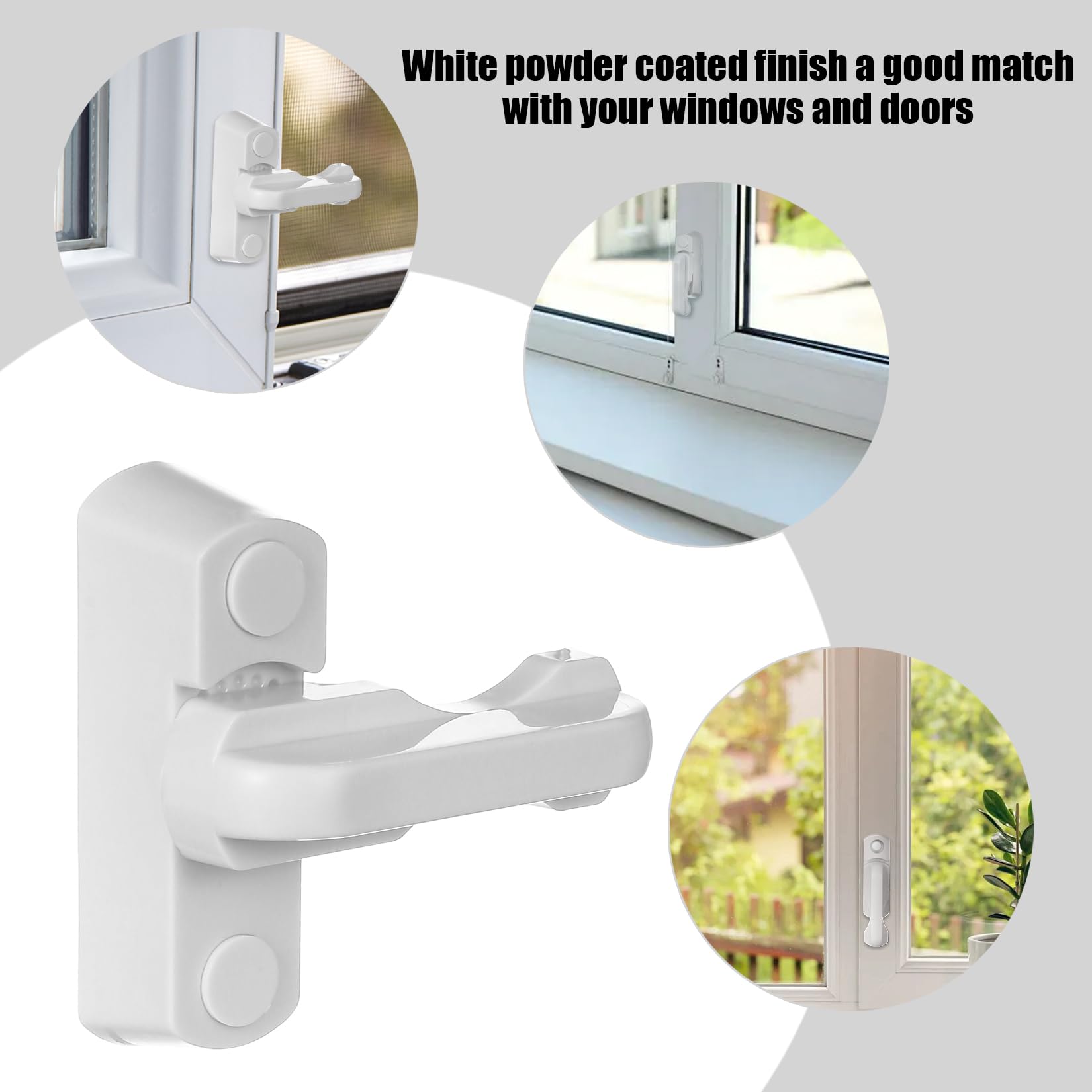 4 Pezzi Chiusura di Sicurezza per Finestra e Porta, Sash Jammer, Blocca Finestra Aperta, Serrature di Sicurezza per Finestre in uPVC, Bloccanti per Finestre in uPVC e PVC Domestica(Bianco)