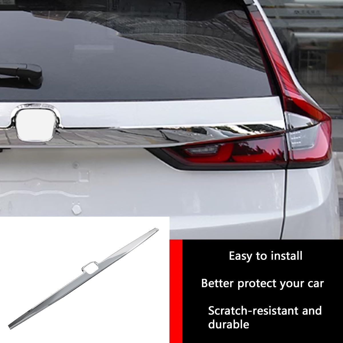 Car Accessories Fit for Honda CR-V CRV 2023 2024 2025 2026 Rear Exterior Trunk Streamer Cover Trim Strip (Chrome) 1PCS ABS