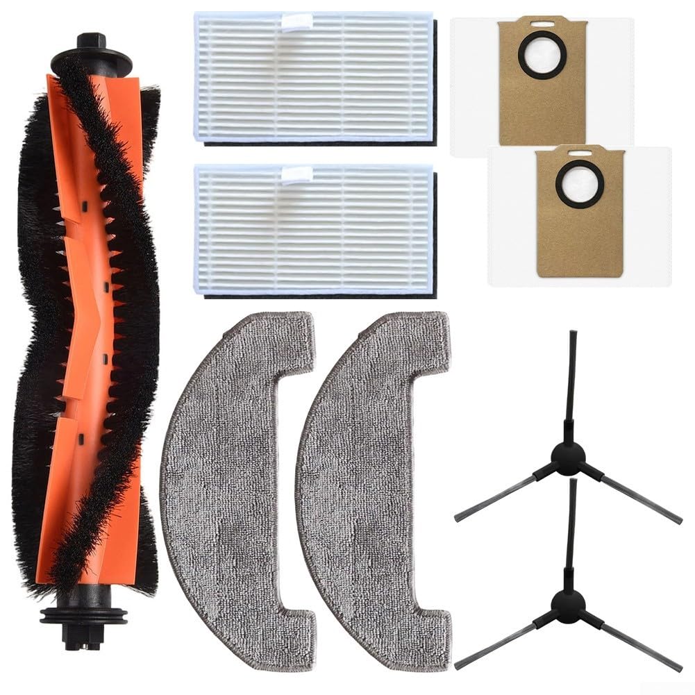 Replacement Accessory Pack for MONSGA MS1 MAX Robot Vacuum, Main Brush, Side Brushes, Filters, Dust Bags & Mop Cloths, 3.3L Sealed Bag, 60-Day Use(A)