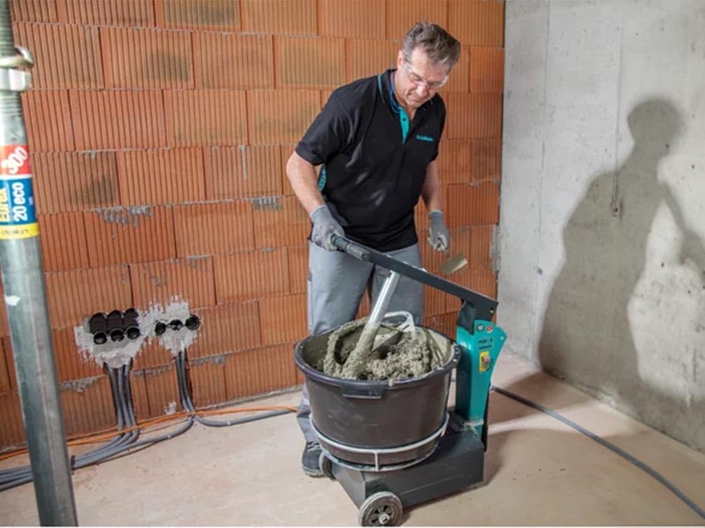 COLLOMIX Kübelrotationsmischer POX-S, 0,75 kW/230 Volt, 50 UpM, max. Nutzvolumen 50 kg, einschl. Kübel