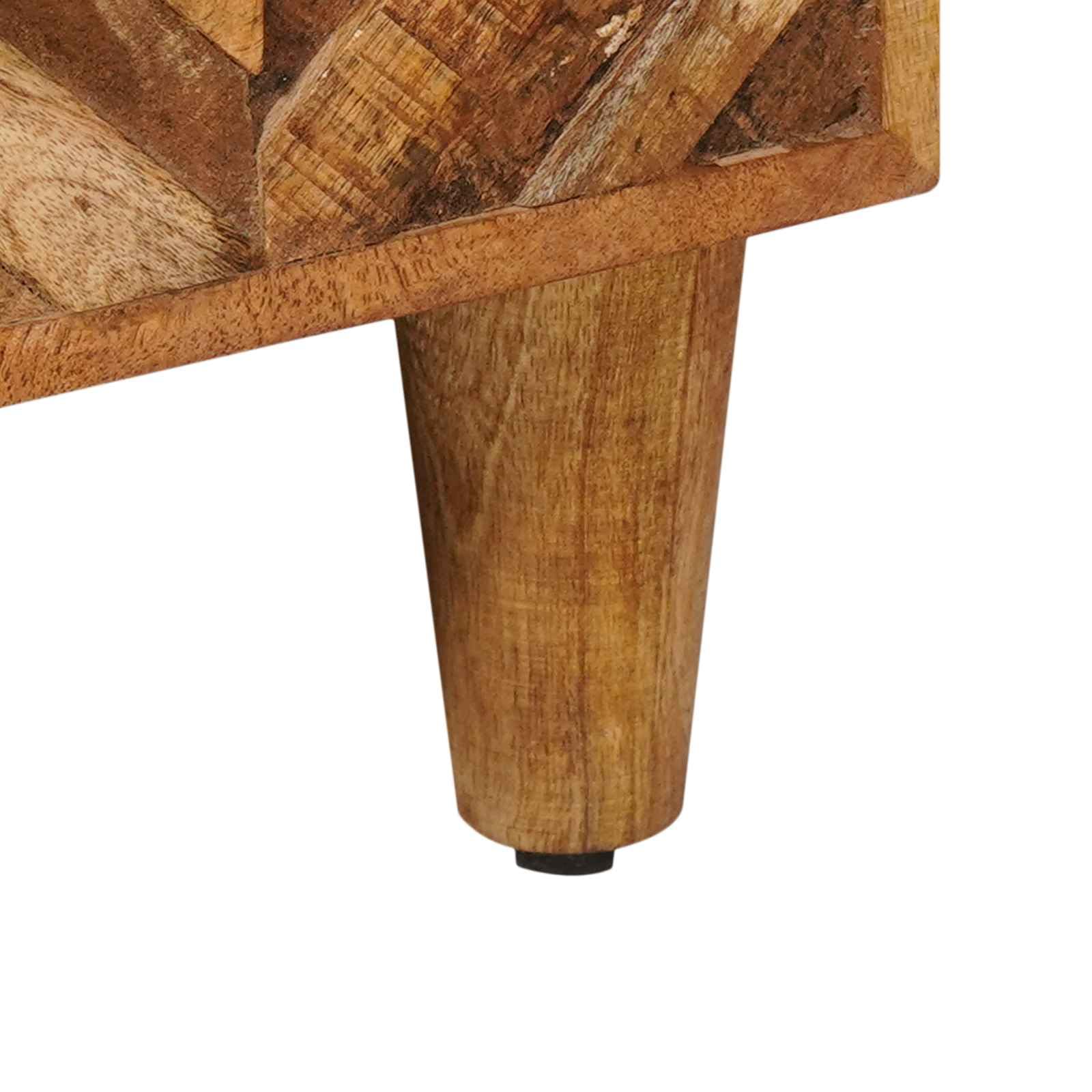 Highboard Braun 60 x 33,5 x 100 cm Armario multimedia de madera maciza de mango – Armario de almacenamiento flexible con 2 puertas y botones de latón, diseño moderno para el salón