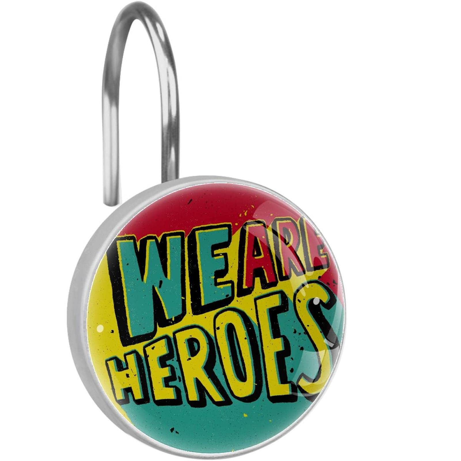Crochets pour rideau de douche We Are Heroes en acier inoxydable premium