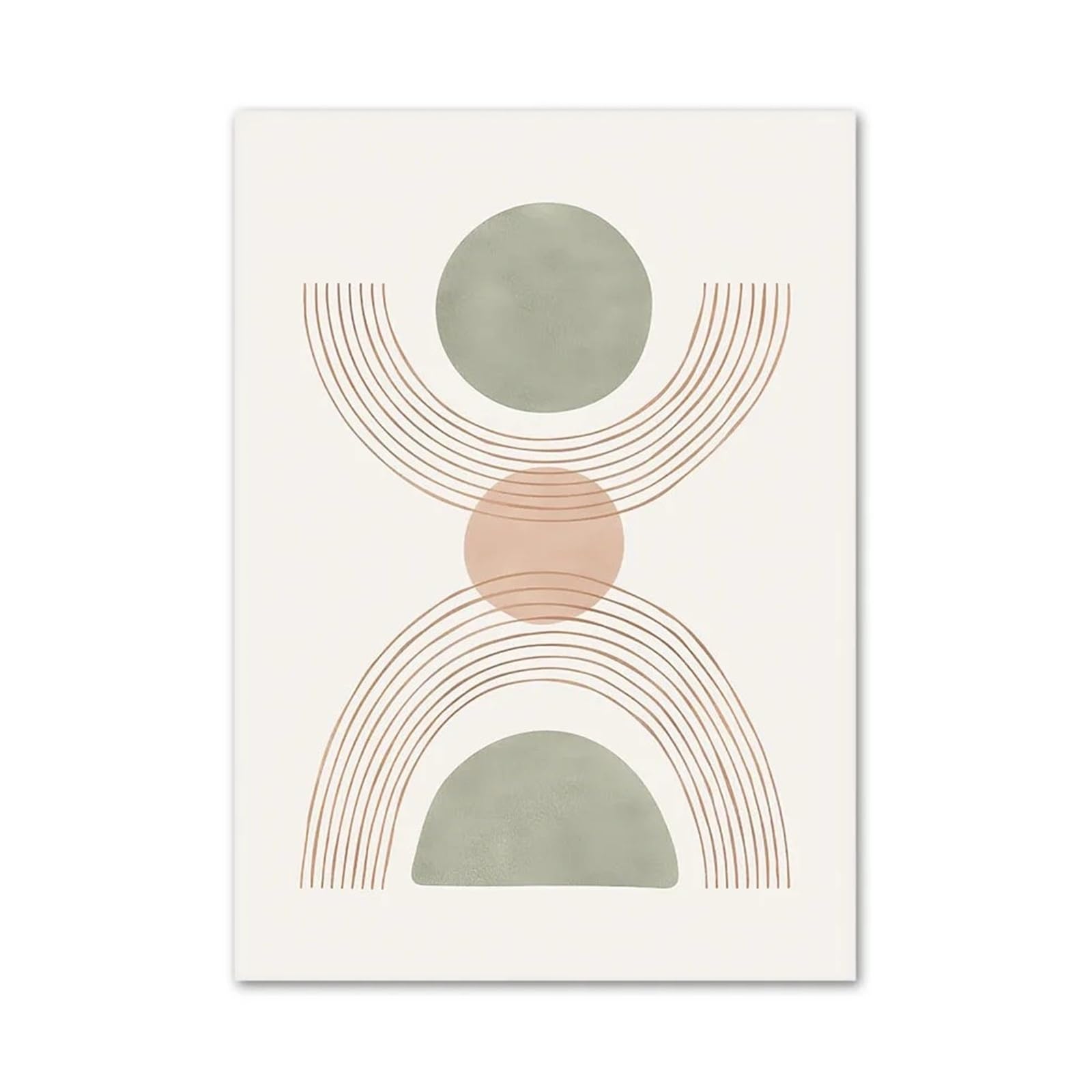 Peinture sur toile soleil et lignes abstraites pour réveiller un mur blanc