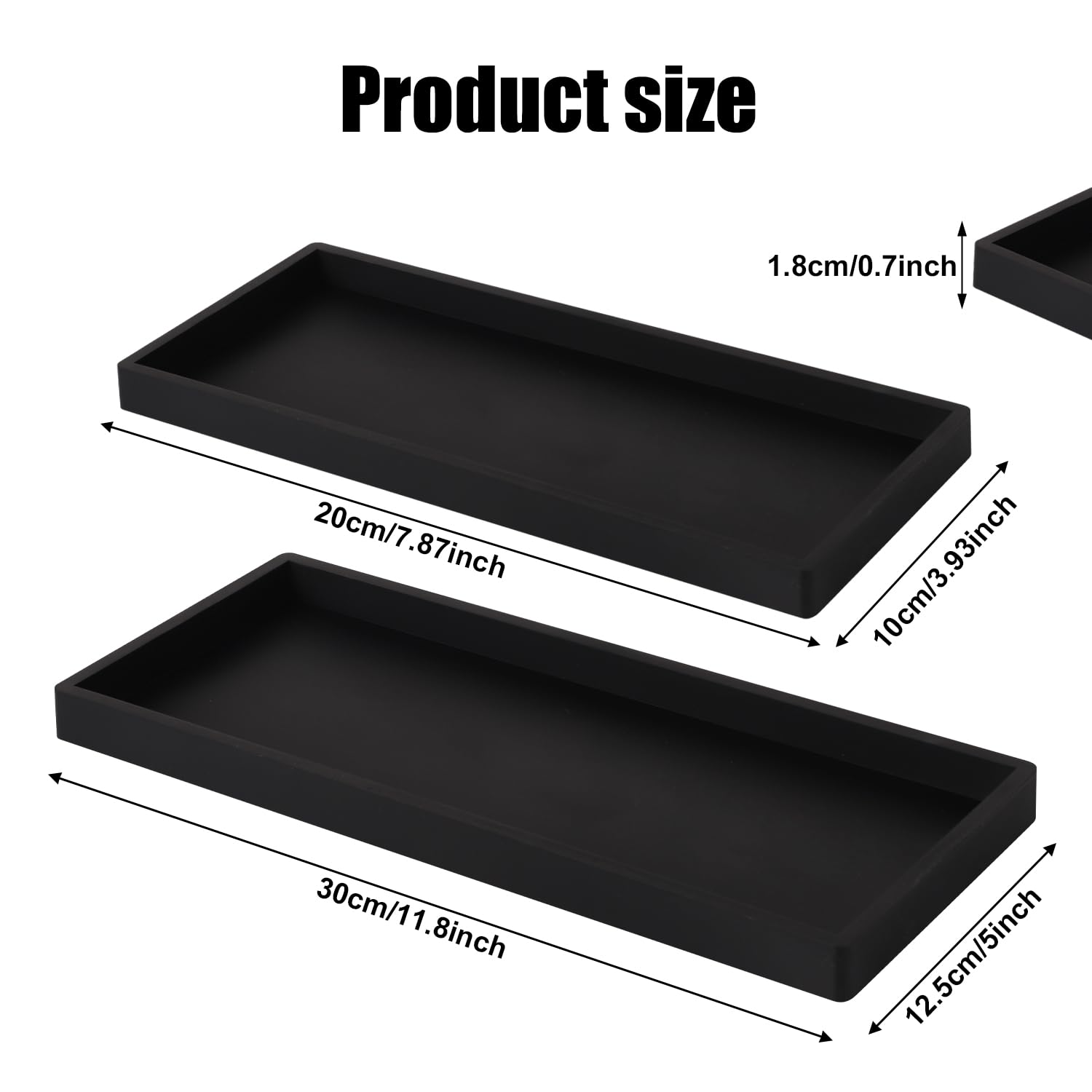Plateau Absorbant Diatomite 30x10cm - Organisateur Esthétique Cuisine Salle De Bain Gris