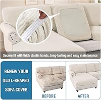 Vista 157 de H.VERSAILTEX 2025 New Sectional Couch Covers 8 Pieces Stretch Sofa Covers for Sectional Sofa Set Separate L Shaped Couch Cover for Both Left/Right
