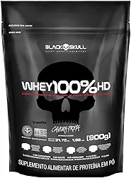 Whey 100% Hd - 900G Refil Baunilha, Black Skull