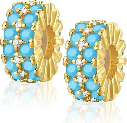 925 Sterling Silver Stopper beads Charms for Bracelet Clip Spacer charms Womens Jewelry Gift2PCS
