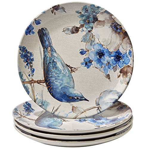 Certified International Indigold Bird Dinner Plates (Set of 4), 11", Multicolor
