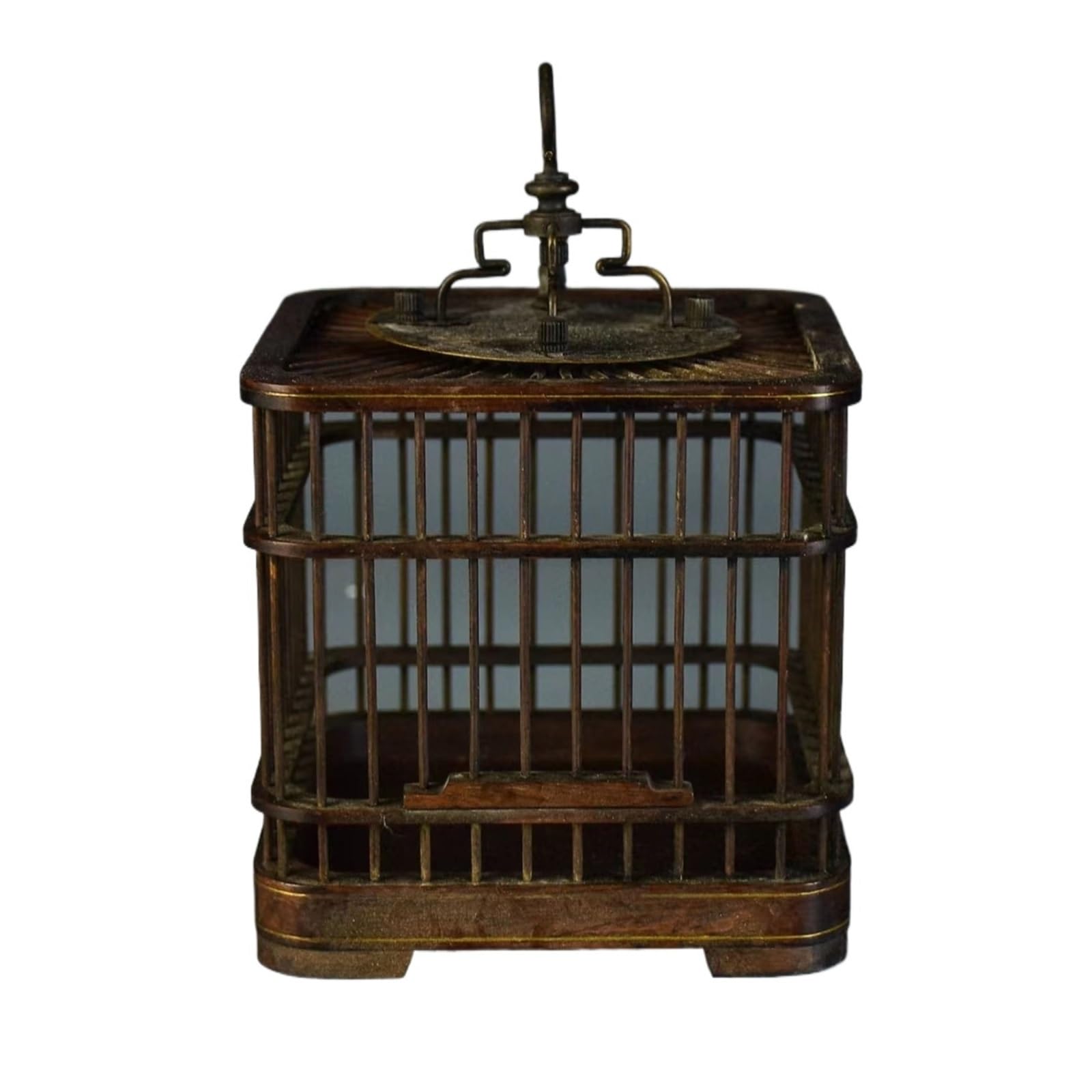 Cage à grillons pour reptiles en bois massif ancien et cuivre pour petits animaux